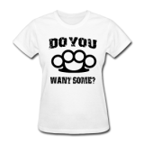 Brass Knuckles Black on White Women's T-shirt