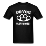Brass Knuckles White on Black T-shirt