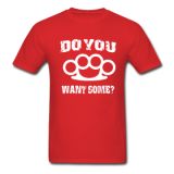 Brass Knuckles White on Red T-shirt