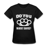 Brass Knuckles White on Black Women's T-shirt