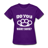 Brass Knuckles White on Purple Women's T-shirt