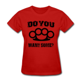 Brass Knuckles Black on Red Women's T-shirt